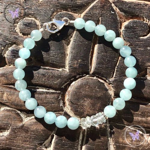 Aquamarine Bead Bracelet